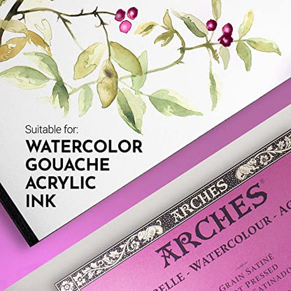 Arches Watercolor Paper Block, Hot Press, 8" x 10", 140 pound - size: 8"x10", style: Hot Press