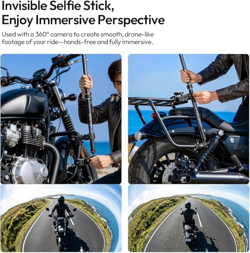 ULANZI VL03 40in Invisible Selfie Stick Motorcycle Bike Mount Kit