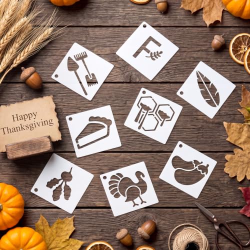 Fainne 100 Pcs 1.5 Inch Fall Autumn Theme Small Stencils for Crafts - style: Fall