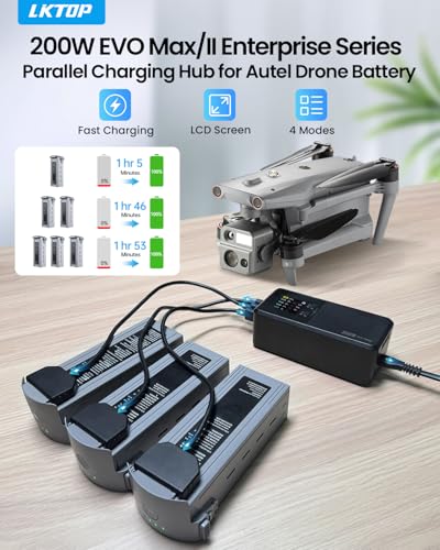 LKTOP 200W Charger for Autel EVO Max/II V2 V3 Parallel Charging Hub
