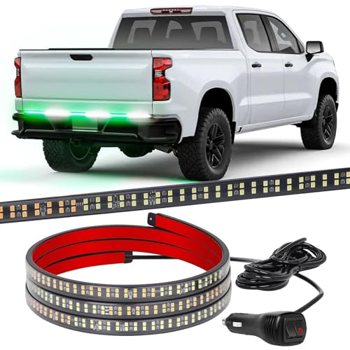 XRIDONSEN 48 inch 288 LED Tailgate Strobe Lights Rear Emergency Lights - color: Green/White