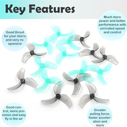 Gemfan 1611 40mm 3-Blade Propellers 1.5mm Shaft for FPV Drone(Gray+Blue) - color: Gray+blue