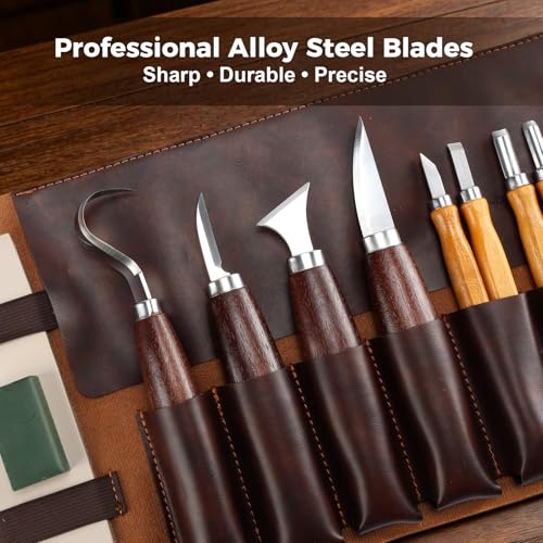 Wood Carving Kit with Tools, Whittling DIY Craft Kit for Adults & Beginners