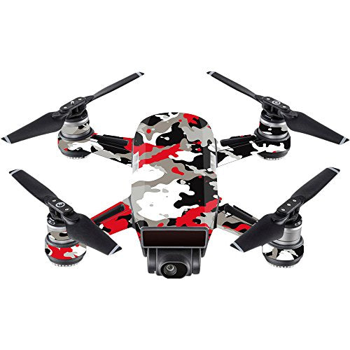 MightySkins Skin Compatible with DJI Spark Mini - Red Camo | Protective, Durable, and Unique Vinyl Decal wrap Cover | Easy to Apply, Remove, and Change Styles | Made in The USA - color: Red Camo