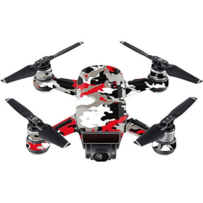 MightySkins Skin Compatible with DJI Spark Mini - Red Camo | Protective, Durable, and Unique Vinyl Decal wrap Cover | Easy to Apply, Remove, and Change Styles | Made in The USA - color: Red Camo