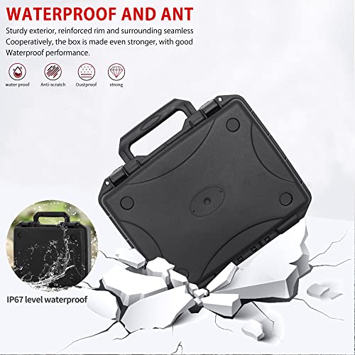 TORIBIO Hard Carrying Case with Foam, Shockproof Storage Box 12"x9.3"x4" - size: 12"x9.3"x4"
