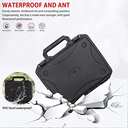 TORIBIO Hard Carrying Case with Foam, Shockproof Storage Box 12"x9.3"x4" - size: 12"x9.3"x4"