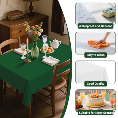 54IN X 320FT Plastic Table Cover Roll with Cutter Box, Cut to Size Plastic Table Cloths for Parties, Birthday, (Green, 54"x3840"(Rectangular)) - color: Green, size: 3840" x 54" (Rectangular)