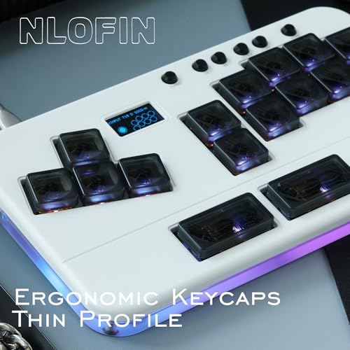 Leverless Arcade Stick Mini Keypad All-Button Arcade Controller (White) - color: White