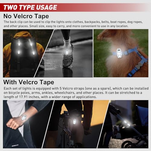 Nilight LED Safety Light 4PCS White Marine Navigation Bike Tail Lights - color: 3LED Safety Light-White