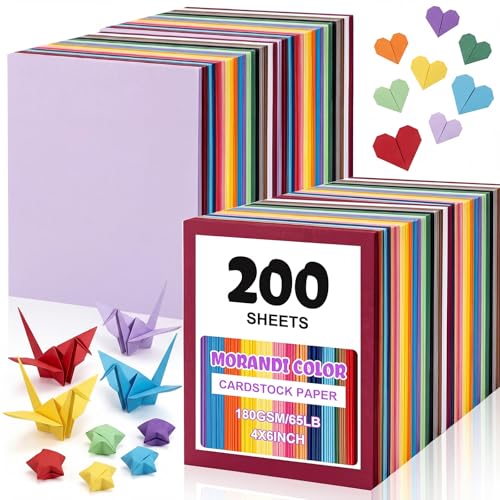 Geyoga 200 Sheets Colored Cardstock Paper,Mixing,4 x 6 Inch - color: Mixing