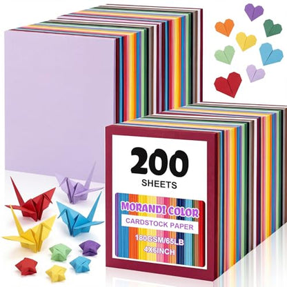 Geyoga 200 Sheets Colored Cardstock Paper,Mixing,4 x 6 Inch - color: Mixing