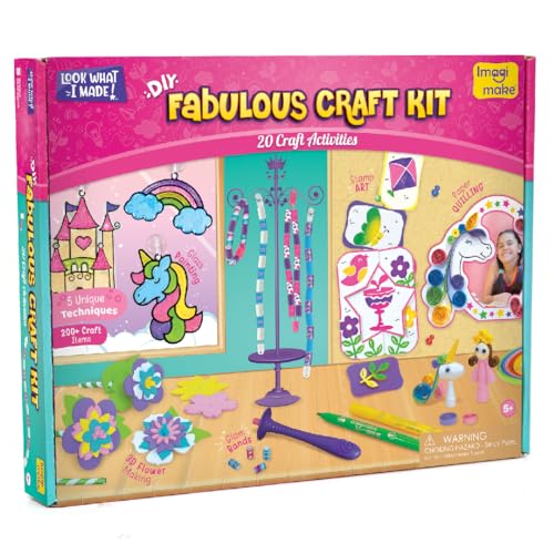 Imagimake Fabulous Craft Kit, 20 Mess-Free Creative Activities for Girls - style: 20 in 1 Craft Kit