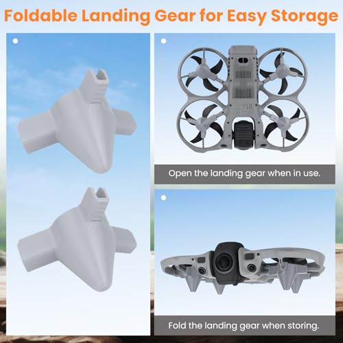 Landing Gear for DJI Avata 360 Drone, Height Increase Extended Legs, Anti-Scratch Protective Bracket, Quick Release Tripod Support, Drone Accessories (Grey) - color: Gray