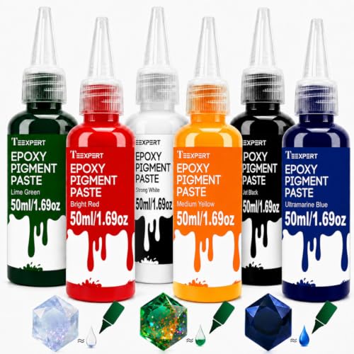 Teexpert 10X Concentrated Epoxy Resin Pigment Paste 6 Colors 1.69 OZ Each - size: 300ml