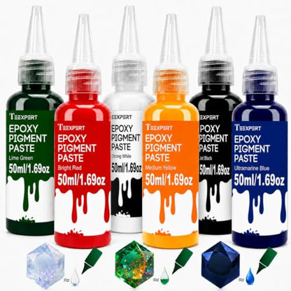 Teexpert 10X Concentrated Epoxy Resin Pigment Paste 6 Colors 1.69 OZ Each - size: 300ml