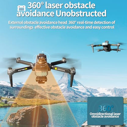 5.6” Touch Screen Drone with 3-Axis Gimbal & 4K Camera, 5G FPV Transmission, GPS + Optical Flow Positioning, Brushless Motor, 360° Laser Obstacle Avoidance, 7-Level Wind Resistance, Return to Home – Professional Aerial Photography Quadcopter for Adults