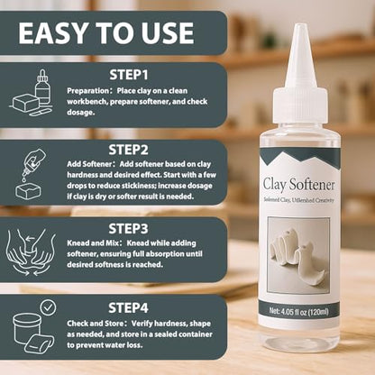 2 * 120ml Polymer Clay Softener,Revives Hardened Clay & Adds Shine