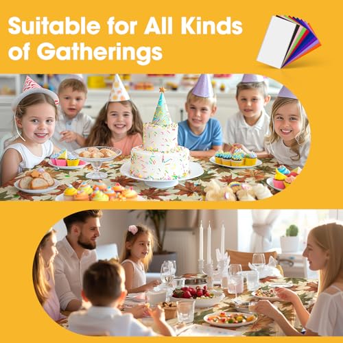 Niuara Fall Maple Plastic Table Cloth Disposable, 4 Pack, 54 x 108 in - color: Fall Maple, size: 54" x 108" - 4 Packs