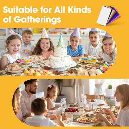Niuara Fall Maple Plastic Table Cloth Disposable, 4 Pack, 54 x 108 in - color: Fall Maple, size: 54" x 108" - 4 Packs