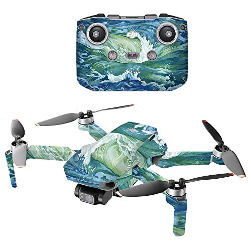 MIGHTY SKINS Compatible with DJI Mini 2 Portable Drone - Cyclone Wave | Protective, Durable, and Unique Vinyl Decal wrap Cover | Easy to Apply, Remove, and Change Styles | Made in The USA - color: Cyclone Wave