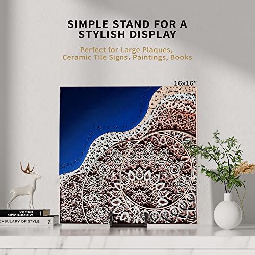 IPAME 8 Inch Large Plate Stands for Display - Metal Square Wire Plate Holder Display Stand + Picture Stand for Book, Platter, Plaque, Photo Easel (2 Pack) - size: 8 Inch
