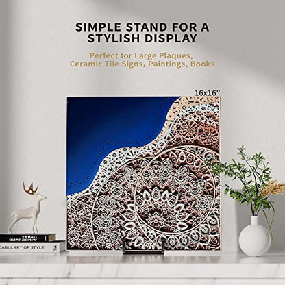 IPAME 8 Inch Large Plate Stands for Display - Metal Square Wire Plate Holder Display Stand + Picture Stand for Book, Platter, Plaque, Photo Easel (2 Pack) - size: 8 Inch