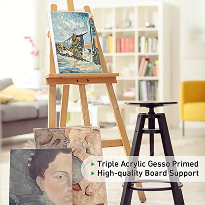 GOTIDEAL Stretched Canvas, 9x12 Inch Set of 8, Primed White - color: White, size: 9"x12"