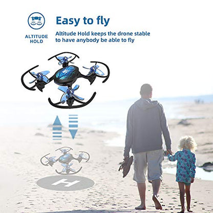 Cyber-Rex Mini RC Drone Kit for Kid Beginners and Adults, 2 Speed Level, 360 Flip, One Push Start, Altitude Control, 2 Modes Quadcopter for Beginners