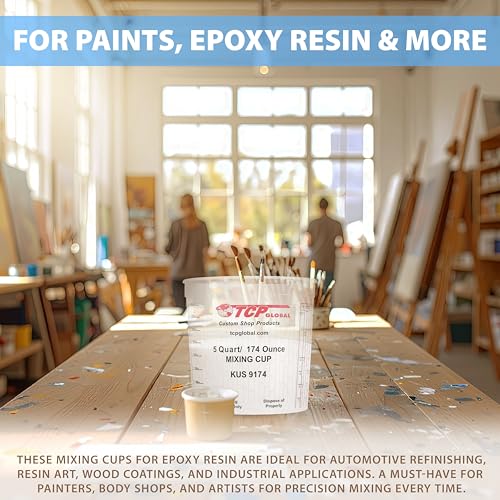 Custom Shop Paint Mixing Cups, 5-Quart, 48 Pack, Plastic Measuring Cups - size: 48 Count (Pack of 1)