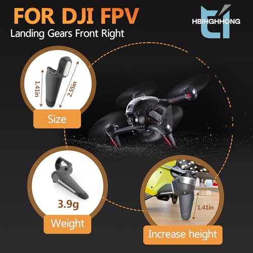 for DJI FPV Landing Gear Drone Accessories for DJI FPV Combo Bracket Landing Legs Right Protector Rear Bracket Accessories with Repair Tool（Right Front）