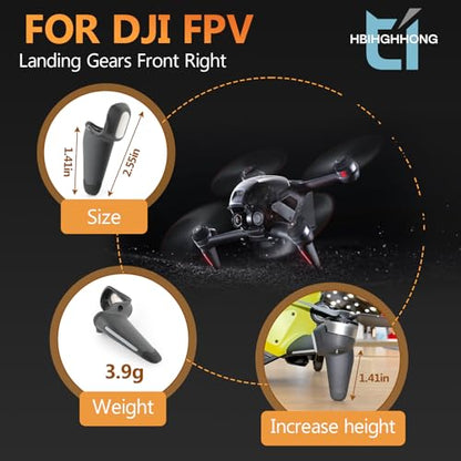 for DJI FPV Landing Gear Drone Accessories for DJI FPV Combo Bracket Landing Legs Right Protector Rear Bracket Accessories with Repair Tool（Right Front）