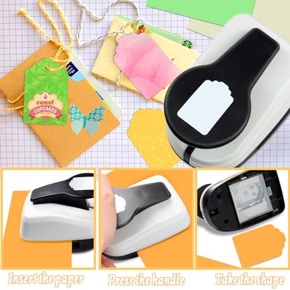 Tag Hole Punches for Paper Crafts, 2 inch Tag Punch Paper Punches - style: Tag