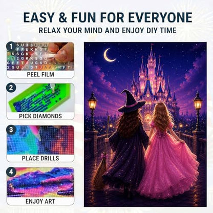 Diamond Art Kits for Adults,Princess and Witch Castle Diamond Painting - color: HS048-1