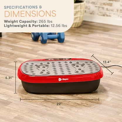 Lifepro HexaPlate Lite Compact Vibration Plate with Magnetic Acupoints - color: Red