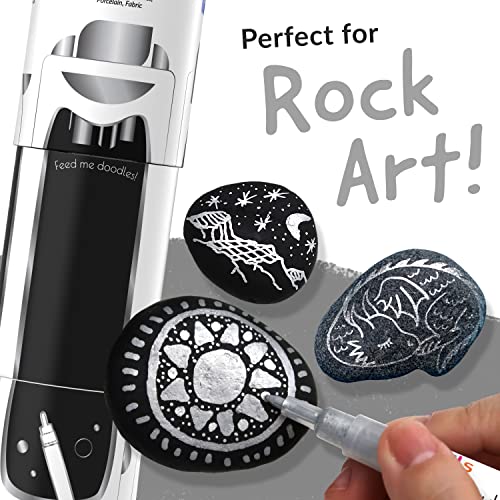 5 Silver Paint Marker Pens - Metallic Acrylic Paint Pen for Wood - color: Silver