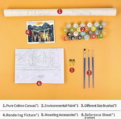 QUITEDEW Eiffel Tower Paint by Number Kit for Adults,16x20 Inch - color: A6-eiffel tower