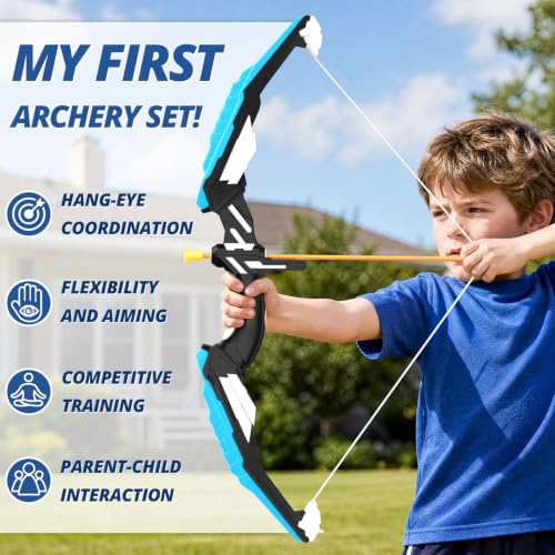 HYES 2 Pack Kids Bow and Arrow, LED Archery Set with Dinosaur Target - size: 2 pack-standing target