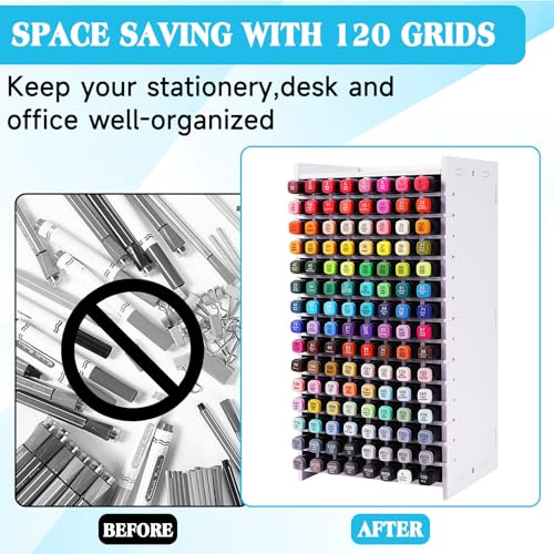 Marker Organizer,120 Slots Marker Holder Organizer with Divider