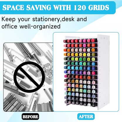 Marker Organizer,120 Slots Marker Holder Organizer with Divider