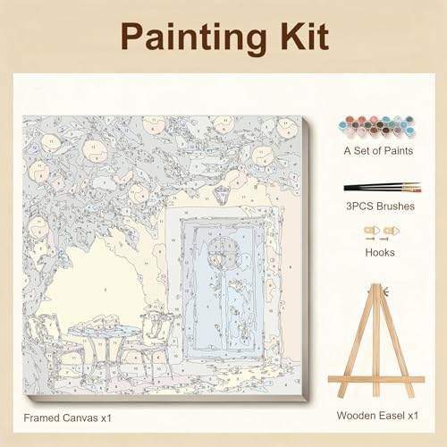 Gemozaic Lemon Tree Paint by Numbers Kit for Adults with Frame and Easel - color: BKH2151