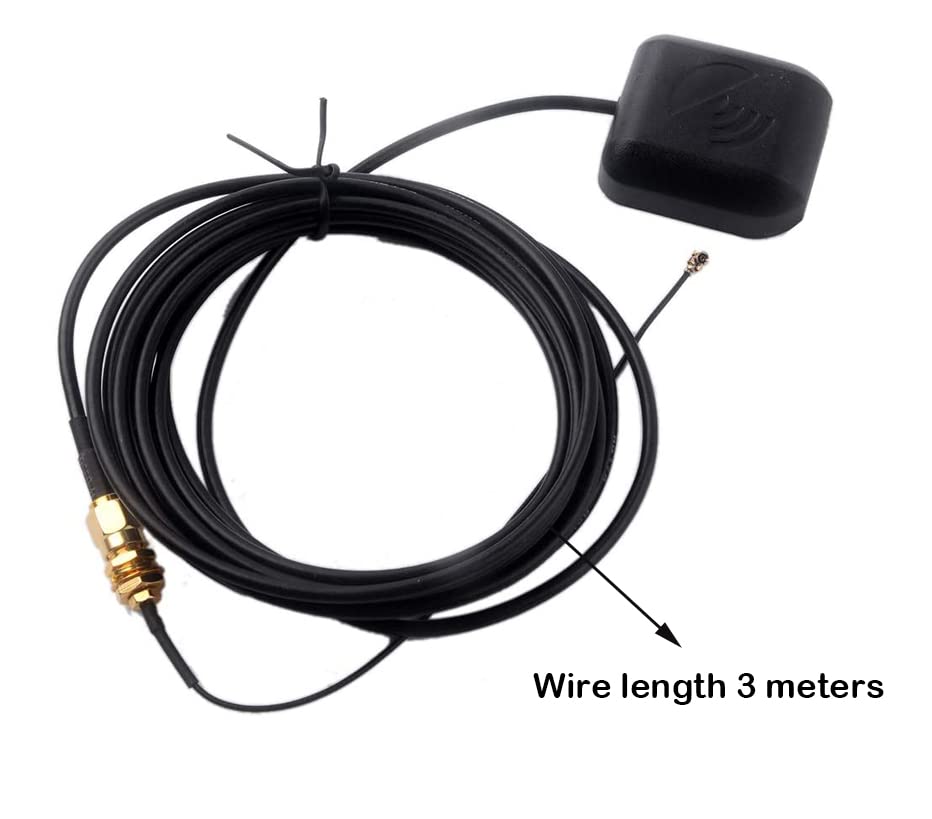 Waterproof Active GPS Navigation Antenna DC 3V-5V, Connectors SMA Male Plug M8030 GPS Antenna 28dB Gain for GPS Module Receiver Tracking