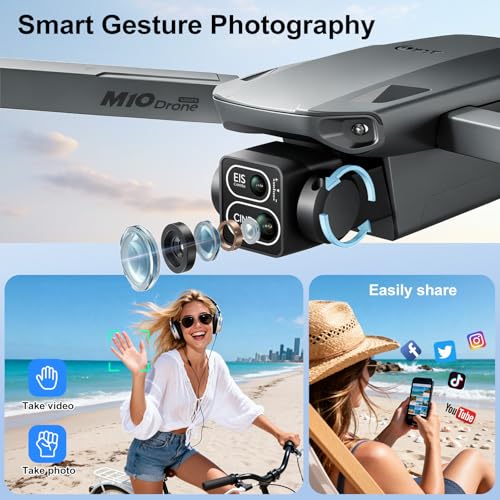 1080P HD Drones with Camera for Adults,Foldable Drone for Beginners - color: Gungrey