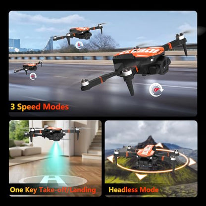 LE-IDEA GPS Drone with Camera for Adults, IDEA12GPS Drone with Camera 4K - color: Orange