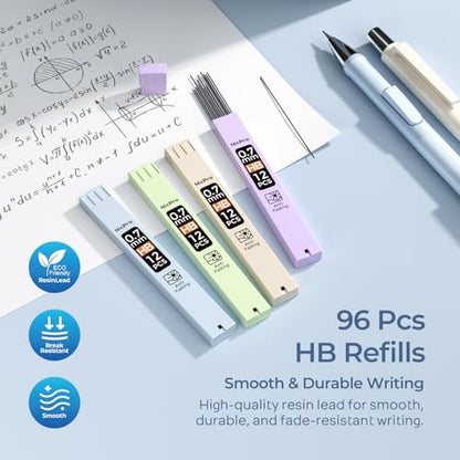 Nicpro Pastel Mechanical Pencil Set, 0.7mm Cute Pencils, Fast Click, 4 Pack - style: 4PCS-0.7mm