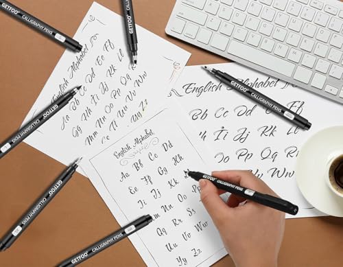 10 Size Calligraphy Pen Set, Hand Lettering Brush Pens for Beginners