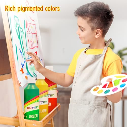 EXTRIC Washable Paint for Kids 6 PK x 8oz Bottles Tempera Finger Paints