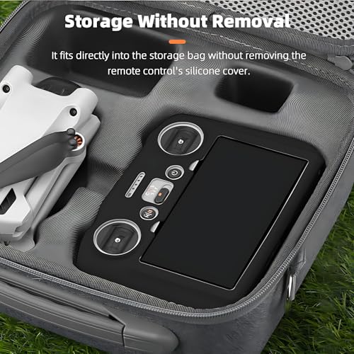 DJI RC Silicone Protective Cover+HD Screen Tempered Glass for DJI Mini 3/Mini 3 pro/Air 2s/Mavic 3 DJI RC Controller Protective Case(Black)