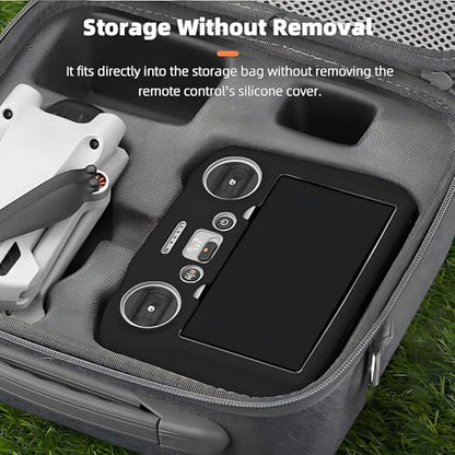 DJI RC Silicone Protective Cover+HD Screen Tempered Glass for DJI Mini 3/Mini 3 pro/Air 2s/Mavic 3 DJI RC Controller Protective Case(Black)