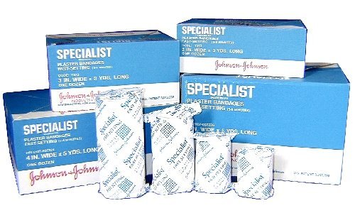 Johnson and Johnson Specialist Extra-Fast Setting Plaster Casting Bandage, 4"x5yd (12 pk)